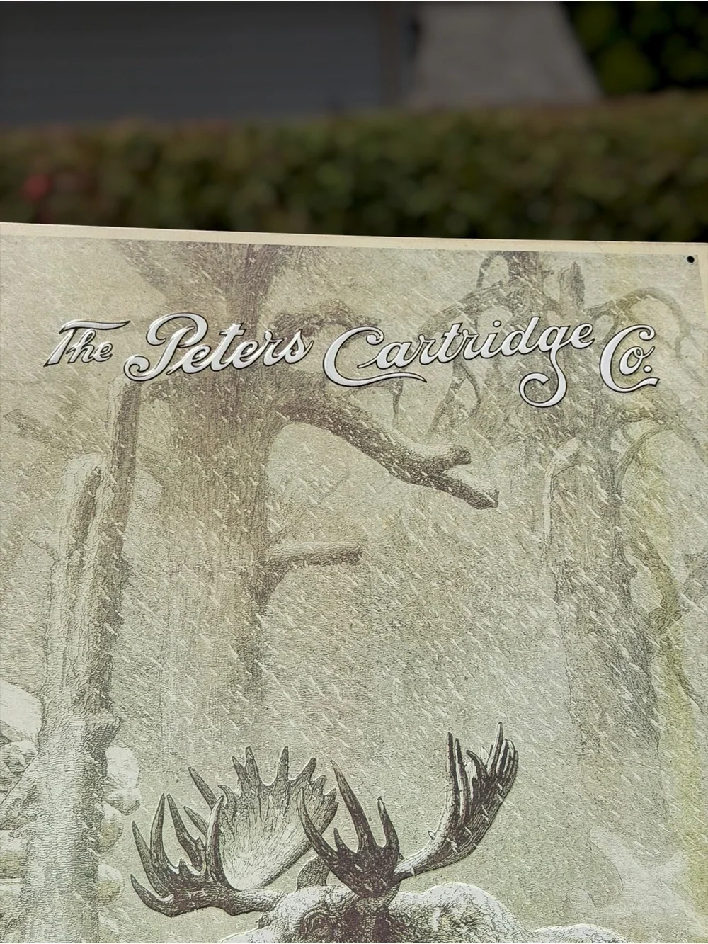 Vintage 1991 Moose Embossed Metal Wall Sign Rustic Cabin Lodge Wildlife Decor‎